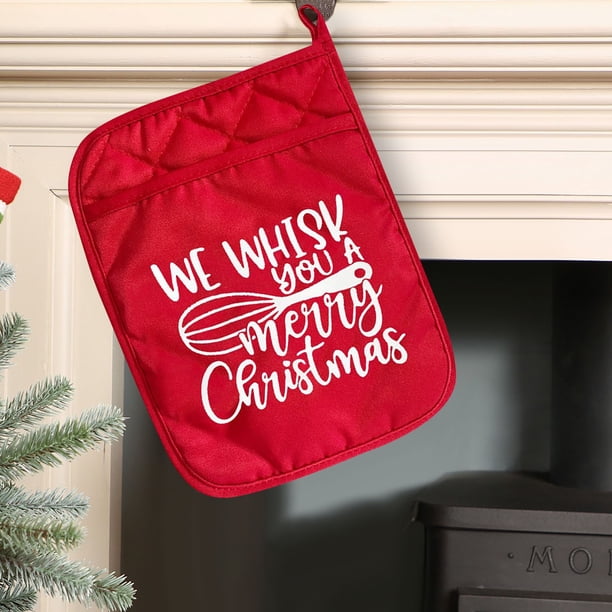 Adornos navideños, adornos navideños, guantes aislantes navideños, almohadillas aislantes, juegos de aislamiento para hornear navideños, tapetes para comidas, almohadillas aislantes gruesas, bolsas de