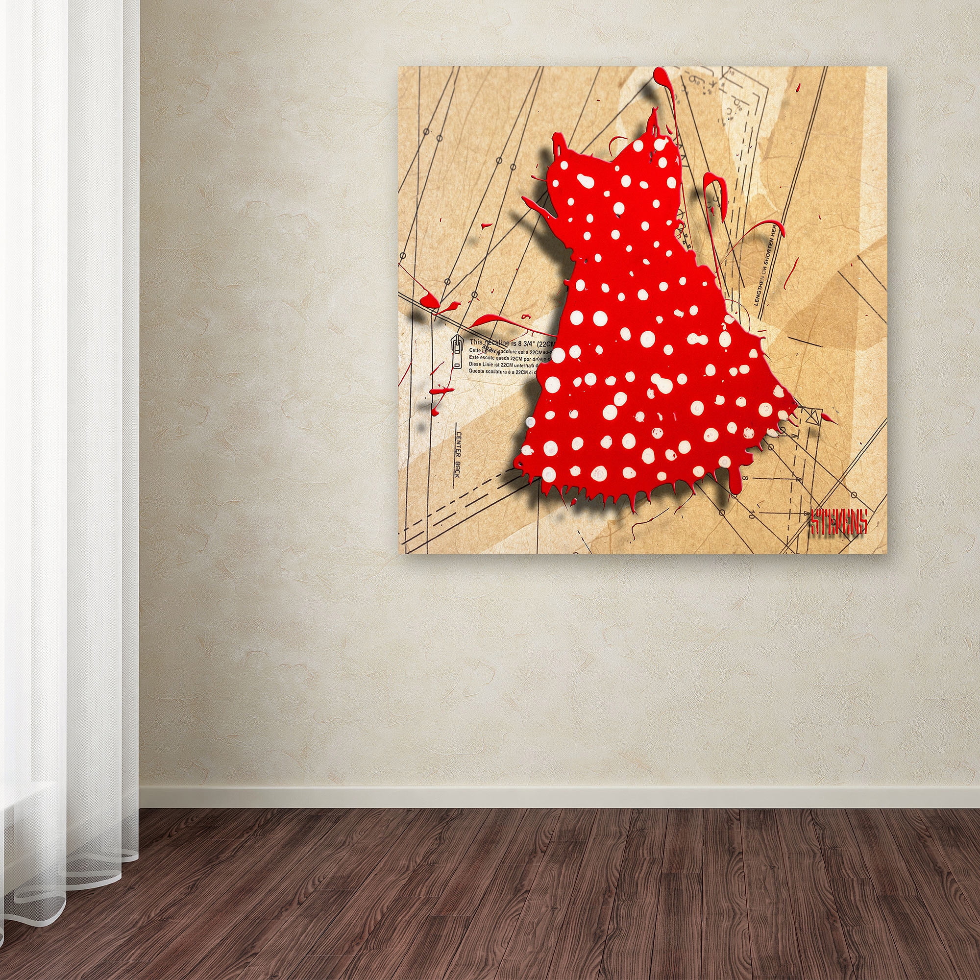 Trademark Fine Art "White on Red" Canvas Art by Roderick Stevens