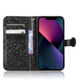 thumbnail image 6 of ELEHOLD Wallet Case foriPhone XR,PU Leather +TPU With Shockproof Kickstand Crad Slot Strap Case for iPhone 13 Mini 5.4 inch,Black, 6 of 7
