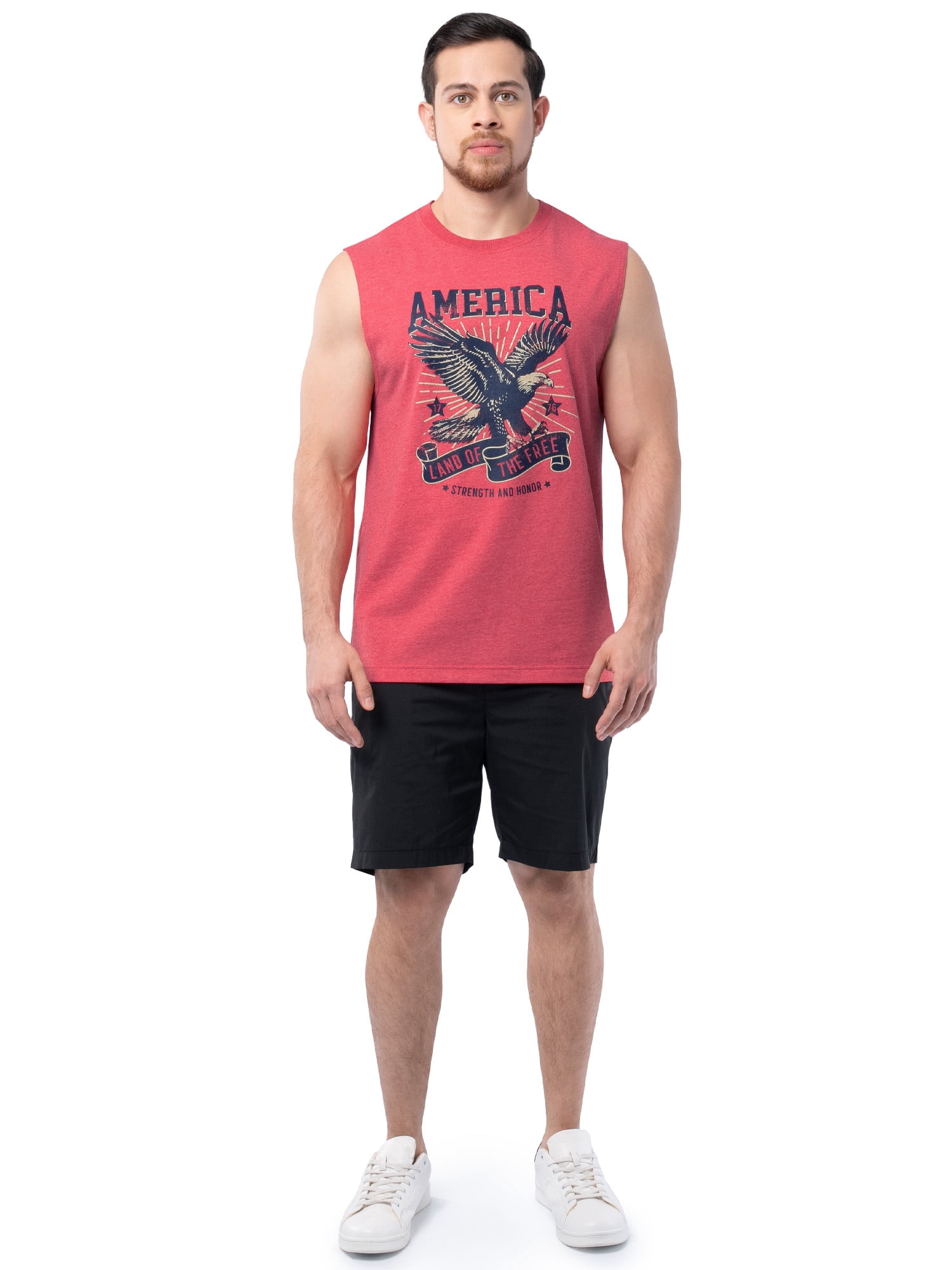 Way to Celebrate Men's 4th of July Americana Graphic Muscle Shirt Tank Top, Sizes XS-5XL