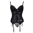 thumbnail image 3 of para mujer profunda cuello en v gótico corsé cintura shapewear liguero m negro METRO Sunnimix Corset gótico de cuello V profundo, 3 of 8