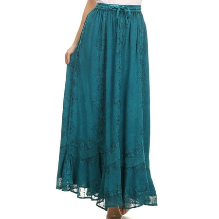 Sakkas - Sakkas Jaclyn Adjustable Skirt With Lace Embroidered Trim And ...