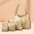 thumbnail image 3 of Bolsos para mujer NQ conjunto de 4 Bolsos bolso de hombro de piel sintética dorado, 3 of 5