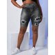 thumbnail image 2 of Talla grande 3D Destruido Jean Imprimir Jeggings cortos Rosegal Leggings de talla grande, 2 of 5