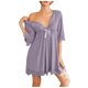 thumbnail image 1 of Conjunto de camisón sexy de seda helada para mujer - Pijama de 3 piezas, tejido satinado, cintura elástica, perfecto para dormir o estar por casa, 1 of 5