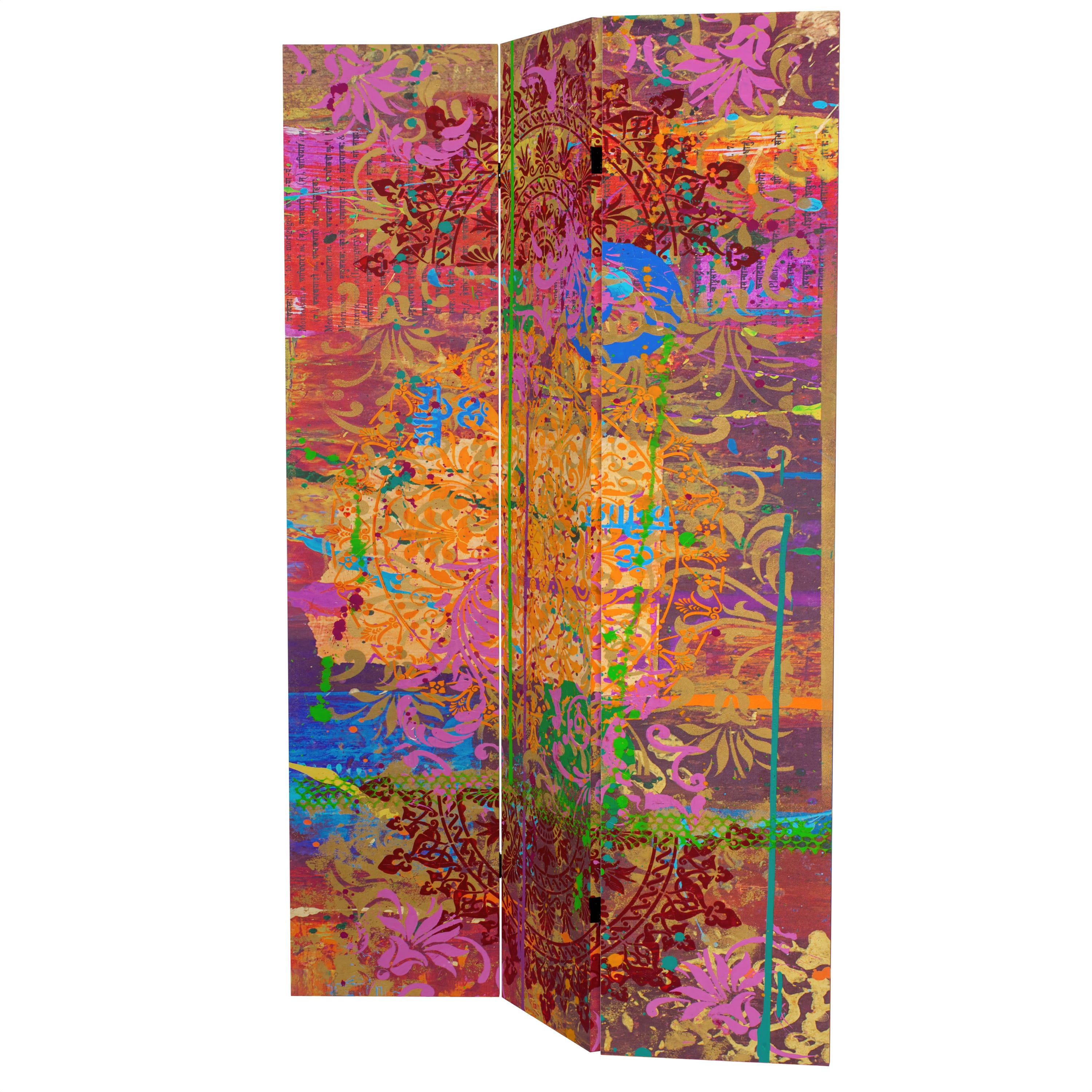 6 ft. Tall Double Sided Holi Canvas Room Divider