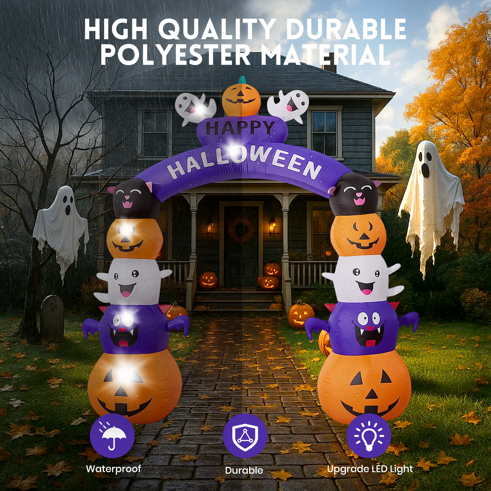 GVDV 8 Ft Halloween Inflatable Archway, Outdoor Decoration photo 8