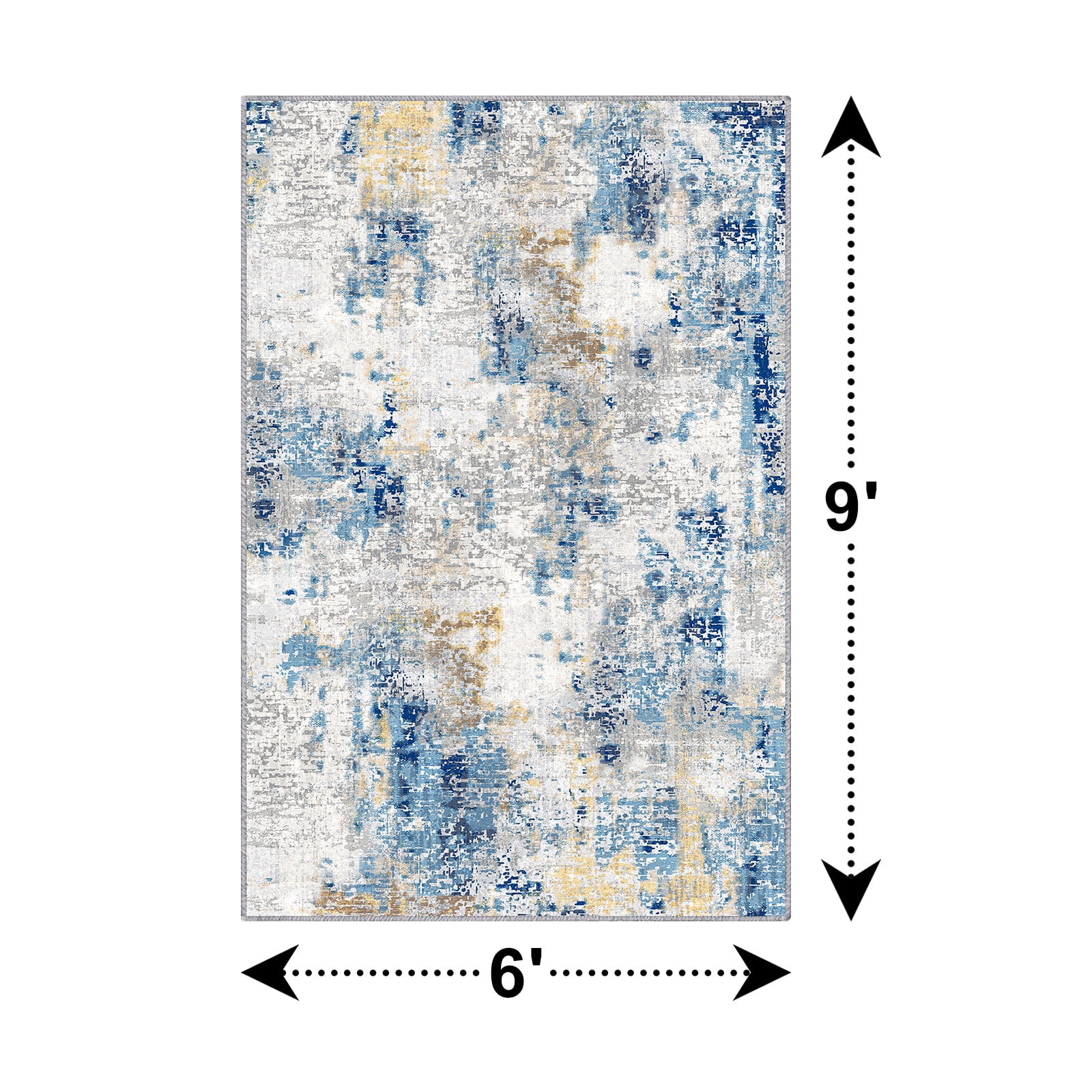 Pentantan Area Rugs 6'x9', Modern Washable Rug, Indoor Carpet for Living Room, Bedroom, Blue