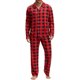 thumbnail image 4 of Pijamas de familia de cuadros con botones de manga larga Inspire Chic para adultos XL en rojo, 4 of 5
