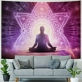 thumbnail image 4 of Fenyluxe  Meditation Zen Tapestry Spiritual Chakra Tapestry Yoga Aesthetic Wall Hanging Colorful Psychedelic Buddha Trippy tapestry Hippie Lotus Mural for Bedroom Décor 50x40inch, 4 of 6
