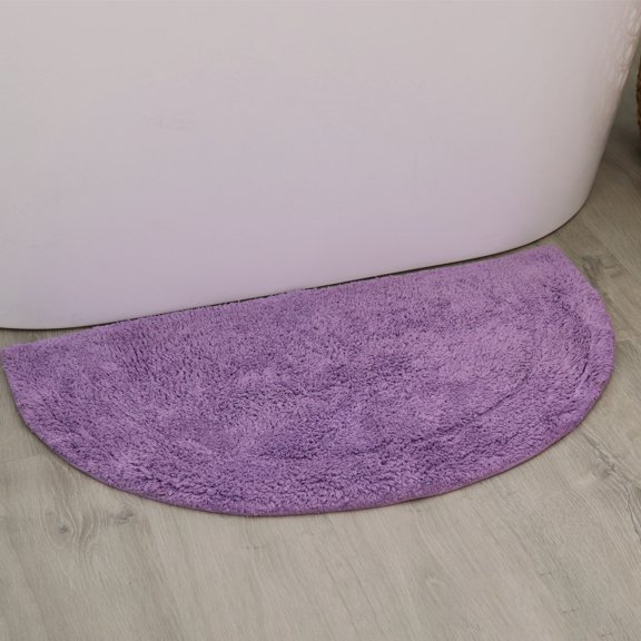 HOME WEAVERS Waterford Collection Bathroom Rug 100% Cotton Tufted U Shape Slice Rug, Soft Absorbent Bath Rugs, Non-Slip Bath Rug, Machine Wash Dry, bath Rugs , 17"x30" Slice Rug, Purple