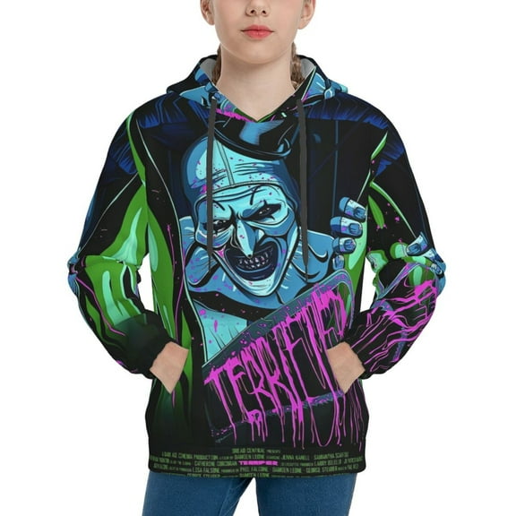 Art The Clown Hoodie Lightweight Pullover Halloween Graphic Hooded Sweatshirt for Teens with Pocket Small