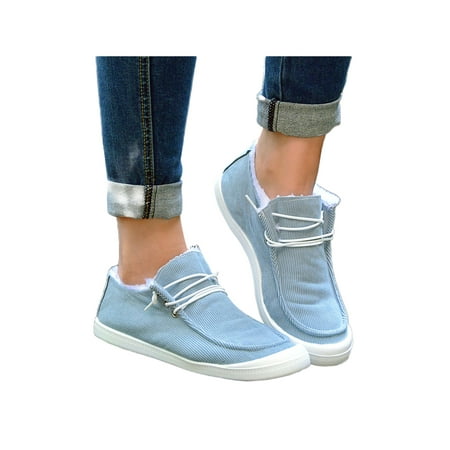 

Ymiytan Womens Comfortable Boat Shoes Driving Breathable Slip On Anti-Slip Comfort Shoe Blue 5.5