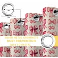 thumbnail image 4 of Fsddascl Pink Bow Blackout Curtains for Bedroom/Living Room, Thermal Insulated Kitchen Curtains, Romantic Rose Beige Linen Retro Grommet Darkening Window Treatment Drapes 27.5"x39"x2, 4 of 6