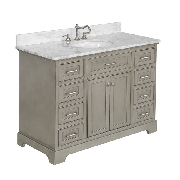 Aria 48" Bathroom Vanity with Weathered Gray Cabinet and ...