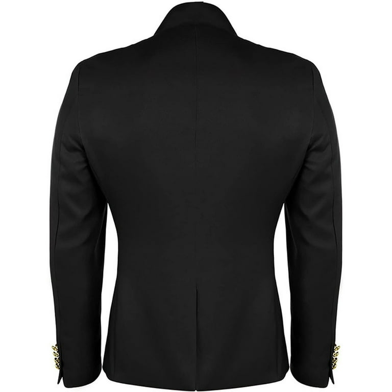 Penkiiy Men Button Embellished Stand-collar Jacket Coat Tops Penkiiy Men Button Embellished Stand-collar Jacket Coat Tops