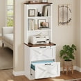 thumbnail image 6 of 2 Drawer File Cabinet with Lock, Wood Filing Cabinet fits Letter, Legal, A4 Size, Hanging File Folders, Farmhouse File Cabinets for Home Office with Adjustable Storage Shelf, White, 6 of 7
