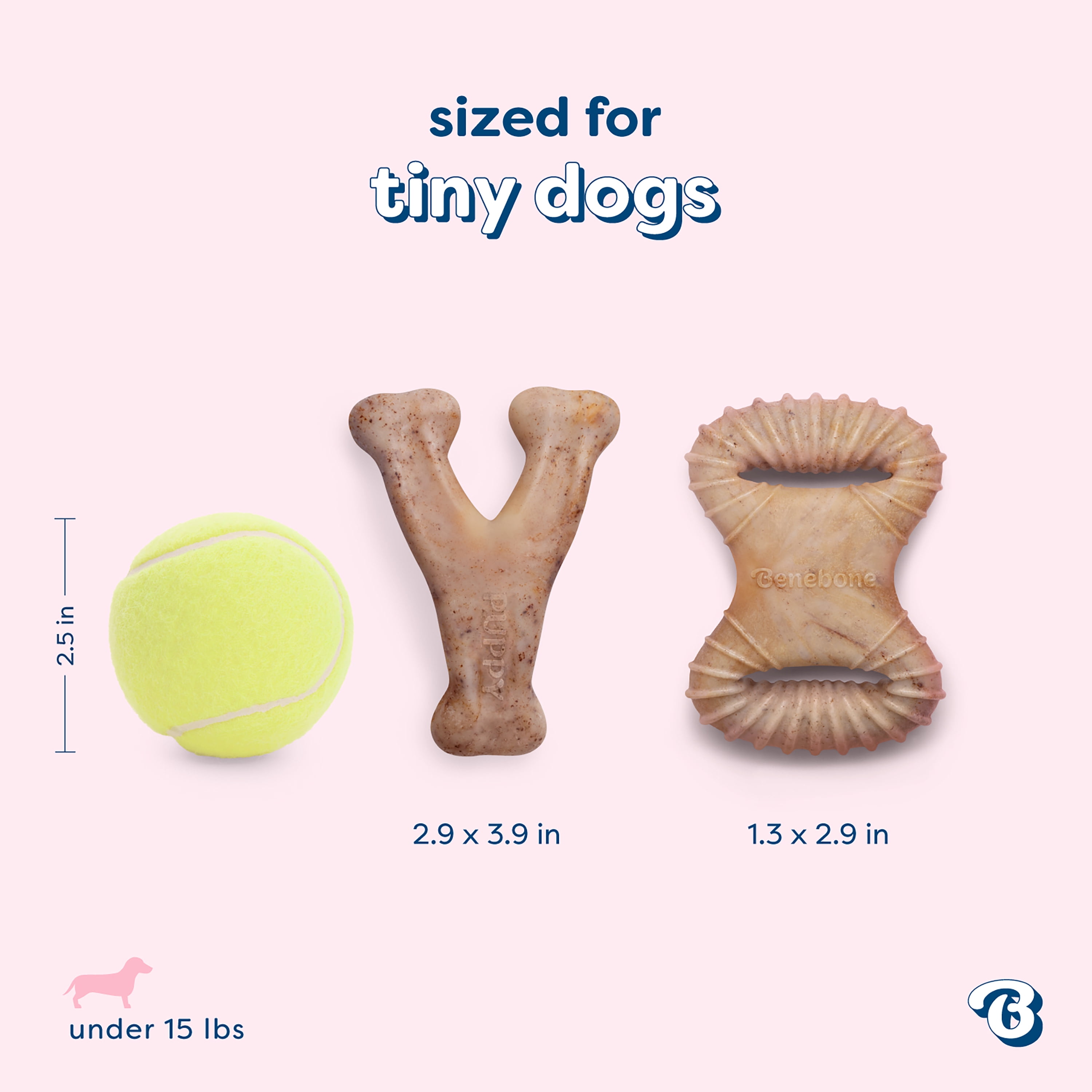 Benebone Essentials Puppy 2-pack Wishbone & Dental Chew Bacon Tiny