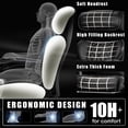 thumbnail image 4 of Heavy Duty Big and Tall Office Chair, 7.83Hz Schumann Resonance Relax Chair with Heating Function, Silent Rubber Casters, Thick Padded Seat, Black, 4 of 9