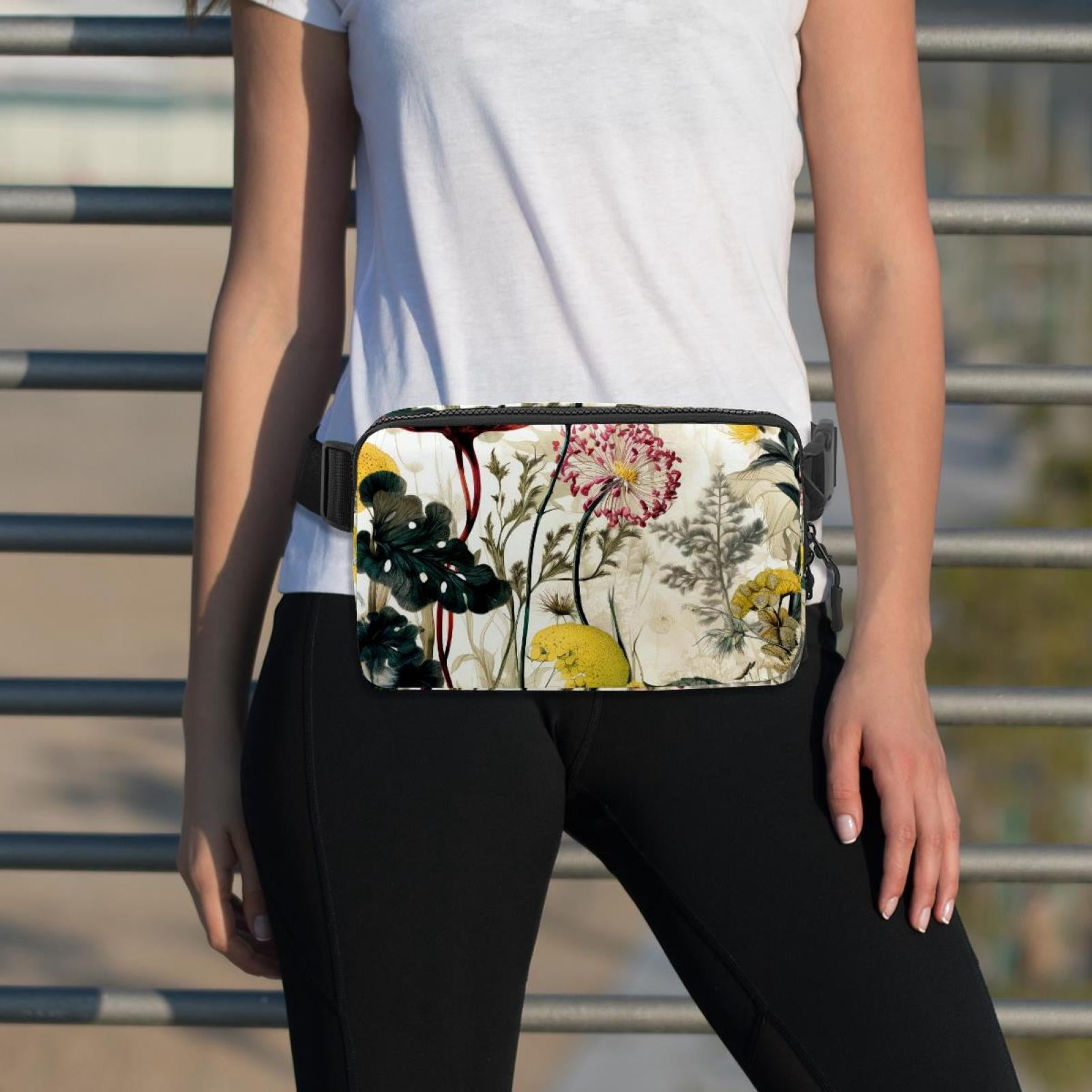 Ink plants Lightweight and Adjustable Running Belt Waist Pack Waist Bags for Unisex with Extension Strap