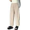 thumbnail image 2 of PNTUTB Ladies' Summer Thin Casual and Comfortable Ice Silk Side Pocket Wide Lazy Haren Pants Long Pants, 2 of 5