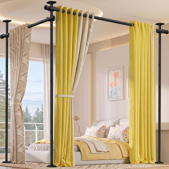 VividGreen Room Dividers No Drilling Curtain Rod, 4-11ft(H) 30-235"(W) Adjustable Room Separator for Space Partition