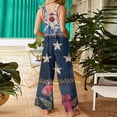 thumbnail image 5 of JULMCOMO 4th of July Jumpsuits for Women 1776 Plus Size Wide Leg Independence Day Rompers Stars Stripes Sleeveless American Flag Jumpsuits with Pockets Navy 2XL, 5 of 7