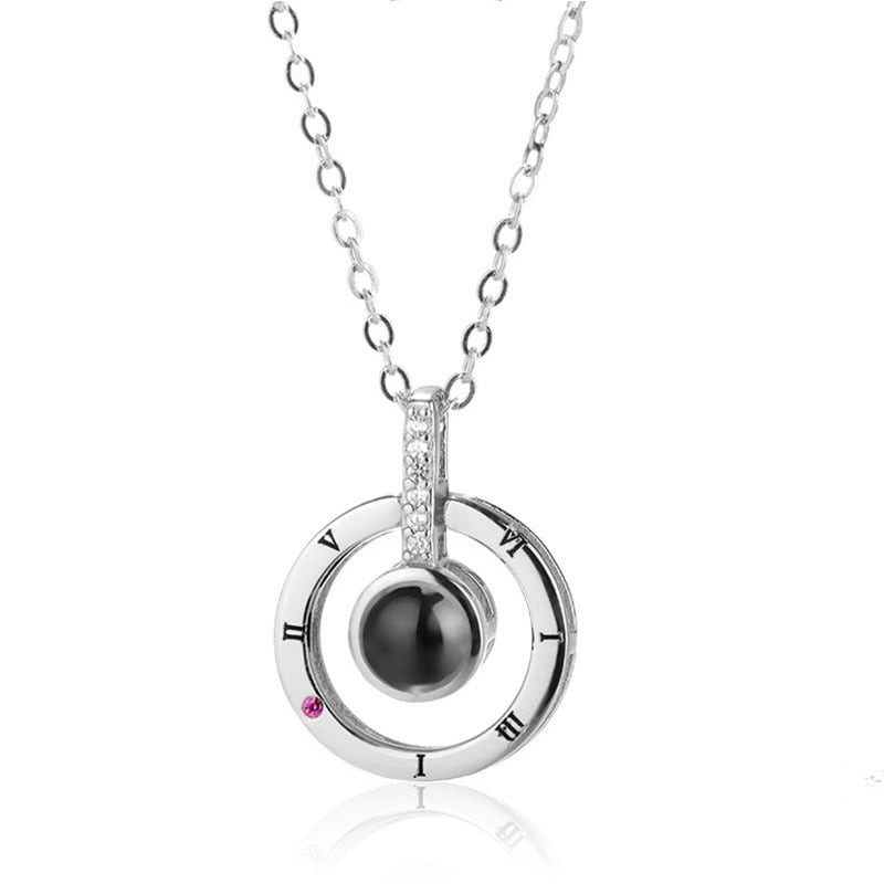 Present Birthday Valentine´s Gift SILVER 925 Necklace Woman Girl CRYSTAL Collier 