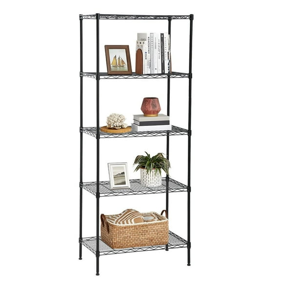 WSSYzyzf 5-Tier Wire Shelving Unit, 14"D×24"W×60"H Metal Commercial Storage Shelf, Black