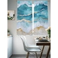 thumbnail image 3 of Aqua Ombre Beach Sheer Curtains 72 Inch Length 2 Panels Set, Coastal Nautical Summer Seaside Voile Window Treatment Rod Pocket Curtains Sheers Drapes for Bedroom/Living Room/Kitchen 52"x72"x2, 3 of 7
