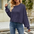 thumbnail image 2 of YOTMKGDO Pullover Sweaters Sweaters For Women Autumn Winter Loose Short Cotton Fashion Long Sleeved Crew Neck Sweater O Neck, Sizes XS-XL, 2 of 4