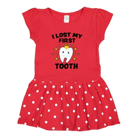 

Inktastic I Lost My First Tooth with Cute Tooth and Sparkles Gift Toddler Girl Dress