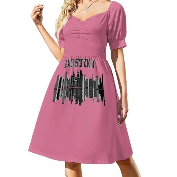 Camisetas Boston y más vestidos de manga corta vestidos elegantes para mujer promoción vestidos de moda para mujer