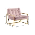 thumbnail image 3 of Meridian Furniture Pierre Pink Velvet Accent Chair, 3 of 6