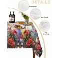 thumbnail image 5 of Spring Easter Bunny Rectangle Tablecloth, Pink Wooden Red Floral Easter Eggs Waterproof & StainResistant Tablecloth, Washable Oil-proof Table Cover for Dining/Party/Wedding/Camping/Buffet 52x70 In, 5 of 9