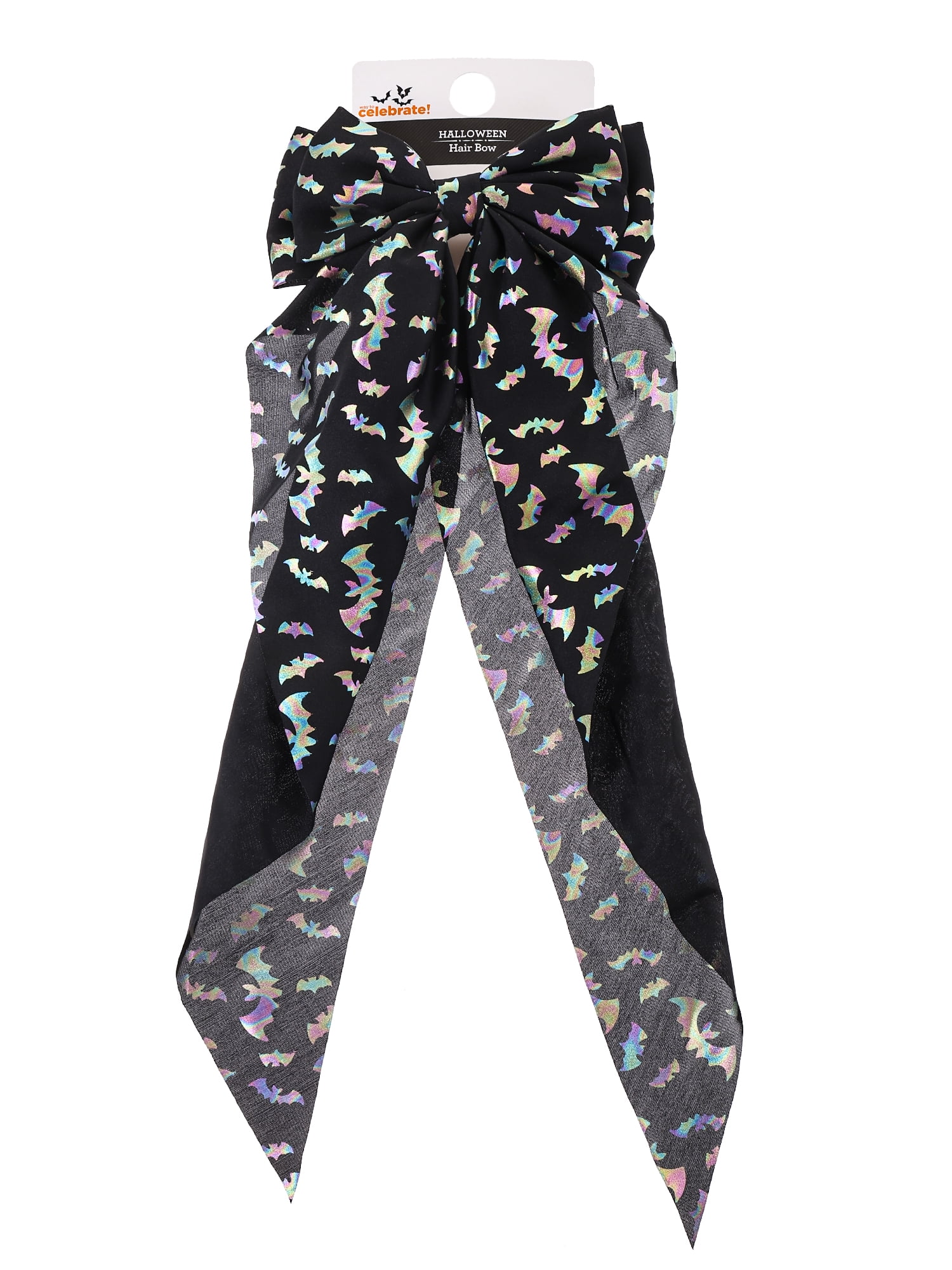 Way to Celebrate Halloween Hair Bow with Spider Embellishment, Black, 1 Piece