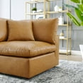 thumbnail image 3 of Modway Commix Down Filled Overstuffed Vegan Leather Corner Chair, Tan, 3 of 7