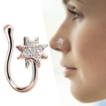 thumbnail image 3 of Aros nasales falsos de cristal de 18 g con clip, sin perforar. oro rosa, 3 of 7
