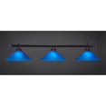 thumbnail image 1 of Toltec Lighting 803-BC-415 Square 3 Light Bar Shown In Black Copper Finish With 16" Blue Italian Glass, 1 of 1