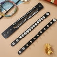 thumbnail image 4 of AURARMLET Men's Black Faux Bracelet with Studded Punk Design, Stylish Decorative Accessory for Men, 4 of 8