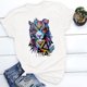 thumbnail image 3 of Blusa informal de Manga corta con estampado de animales vintage YONGSHENG para mujer, 3 of 5