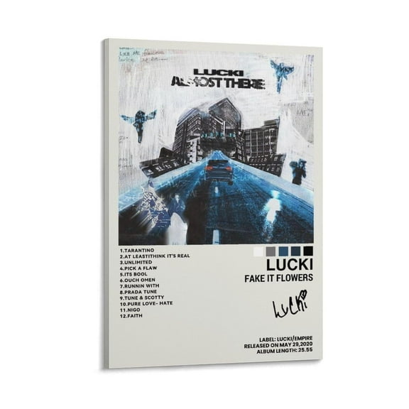 Lucki Alternative Trap Canvas Music Album Cover Front Poster Prints Canvas Wall Art for Trendy Dorm Room Decor Aesthetic Gift
