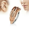 thumbnail image 5 of Nose & Cartilage Bendable Hoop Ring with Feather Hugger Top 20g or 18g S.steel, 5 of 5