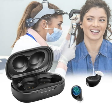 KIBVOE Mini Digital Sound Amplifier for Seniors and Adults with Portable Charging Case, Black