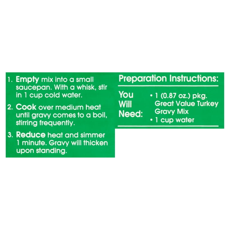 Great Value Turkey Gravy Mix, 0.87 oz