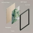 thumbnail image 4 of PixonSign Framed Wall Art Tropical Jungle Plants Green Leaves Prints, Set of 4 Nature Wildernes Paintings, Minimalism Wall Décor, Adhesive Canvas Poster for Home Decor - 12"x16" Black, 4 of 5