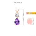 thumbnail image 3 of ANGARA Natural Pear-Shaped 1 ct Amethyst V-Bale Pendant in 14K Rose Gold for Women (Size-8x6mm) | February Birthstone, Birthday, Anniversary, Jewelry Gift for Women | Natural Amethyst Necklace, 3 of 9