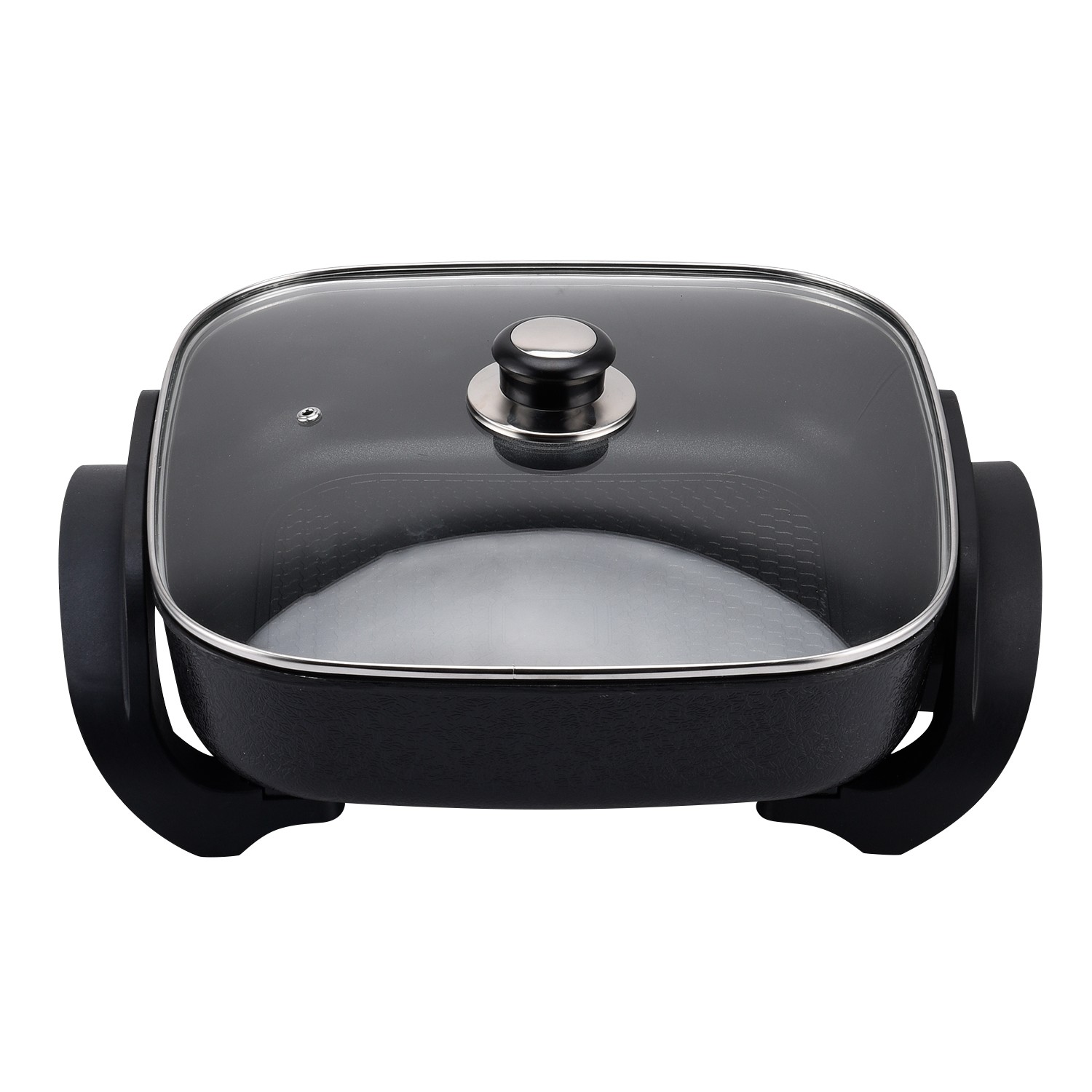 BLUELK 12inch Electric Skillet, Nonstick with Glass Lid, Adjustable