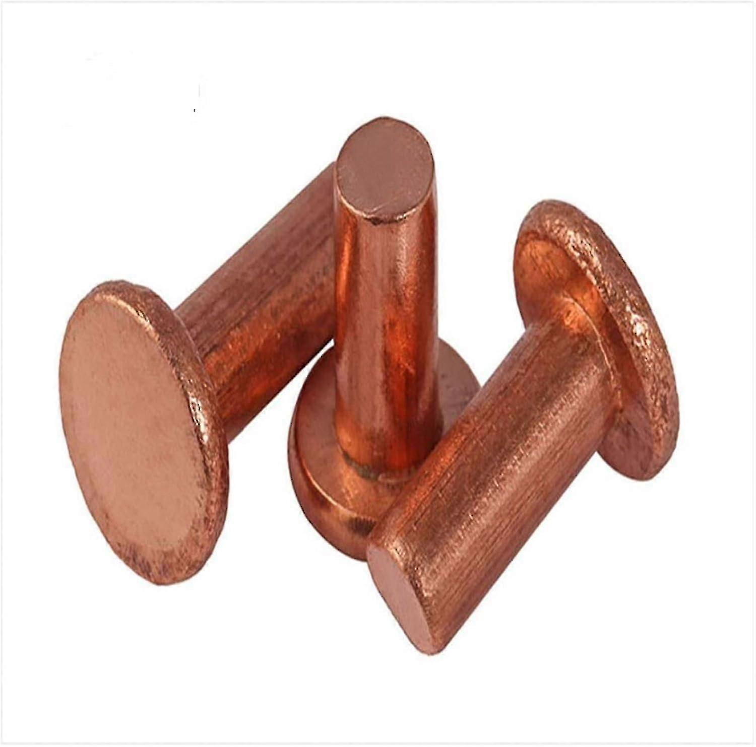 Rivets: 30 PC M5 * 30mm flat head copper rivets, solid rivets, semi ...