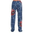 thumbnail image 6 of Spider Hero Women's Pajama Pants Loose Lounge Wear Elastic Waist Drawstring Sleepwear Graphic Printed Casual Home Pajamas Soft Straight Leg Pj Bottoms for Everyday Comfort, Navy, XXL, 6 of 7